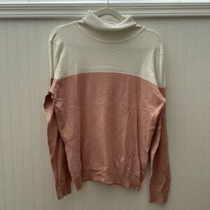 Calvin Klein mock neck color-block lightweight sweater